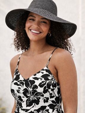 J.Crew Wide Brim Sun Hat – Black | One Size | Chic Summer Essential NWOT